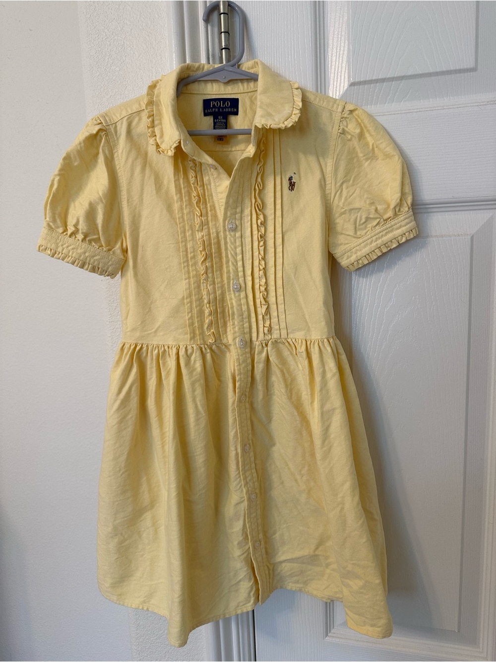 Polo by Ralph Lauren Yellow Ruffle-Trim Cotton Girls Dress